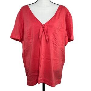 Old Navy Red Tie Front Top Size XXL